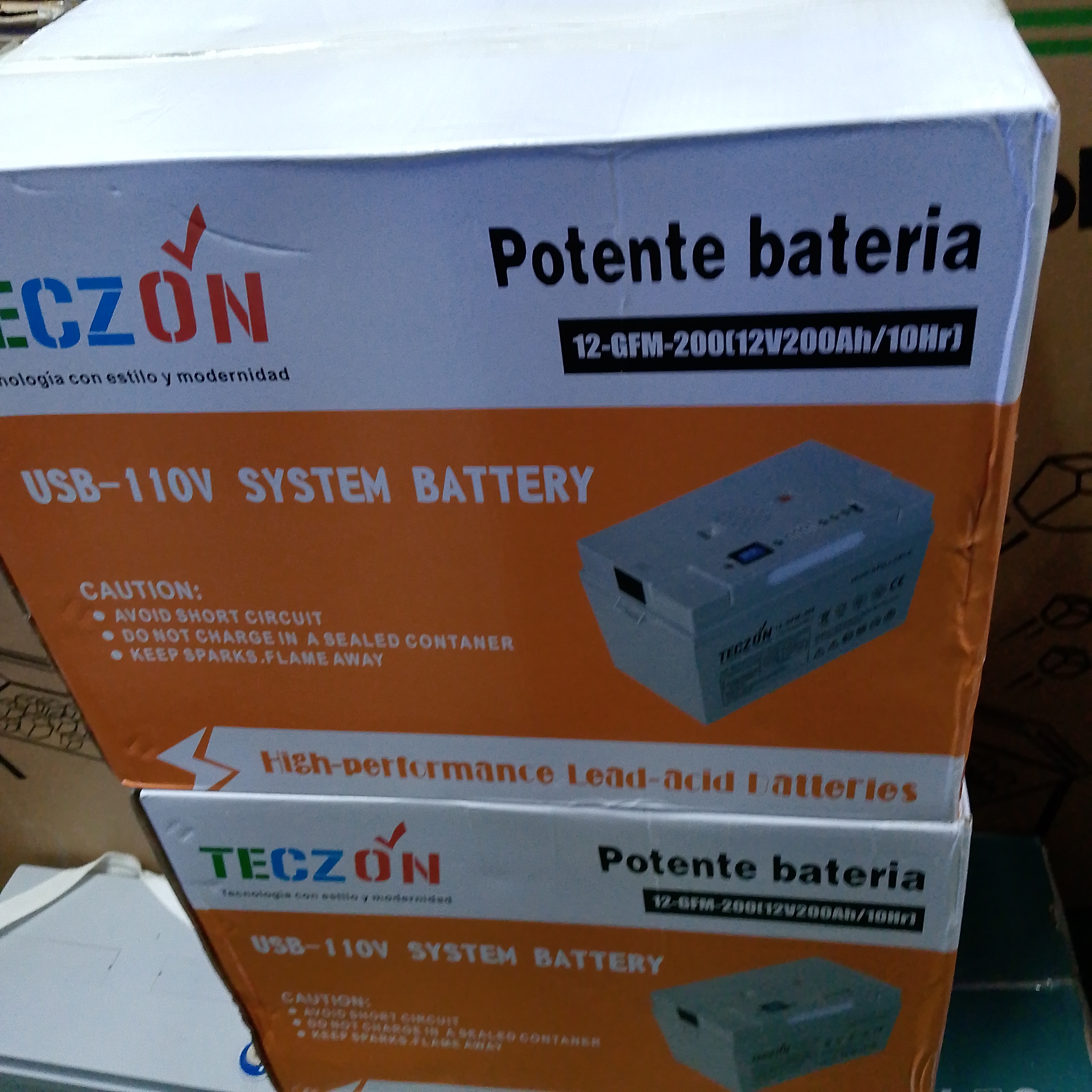 plantas e inversores - Batería teczon 110v con inversor integrado disponible 