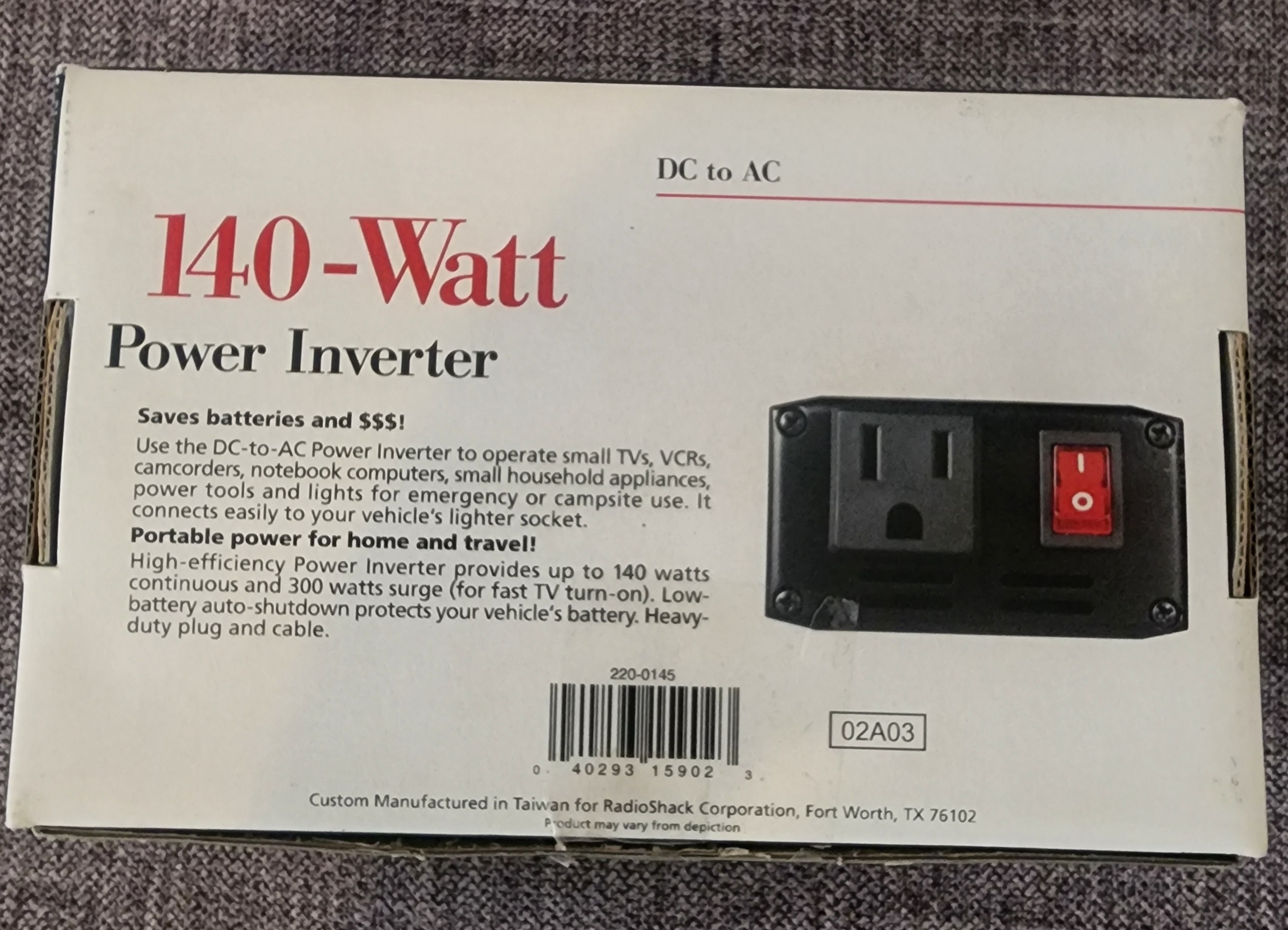 otros vehiculos - 2002 Radio Shack 140-Watt Power Inverter DC a AC 22-145 7