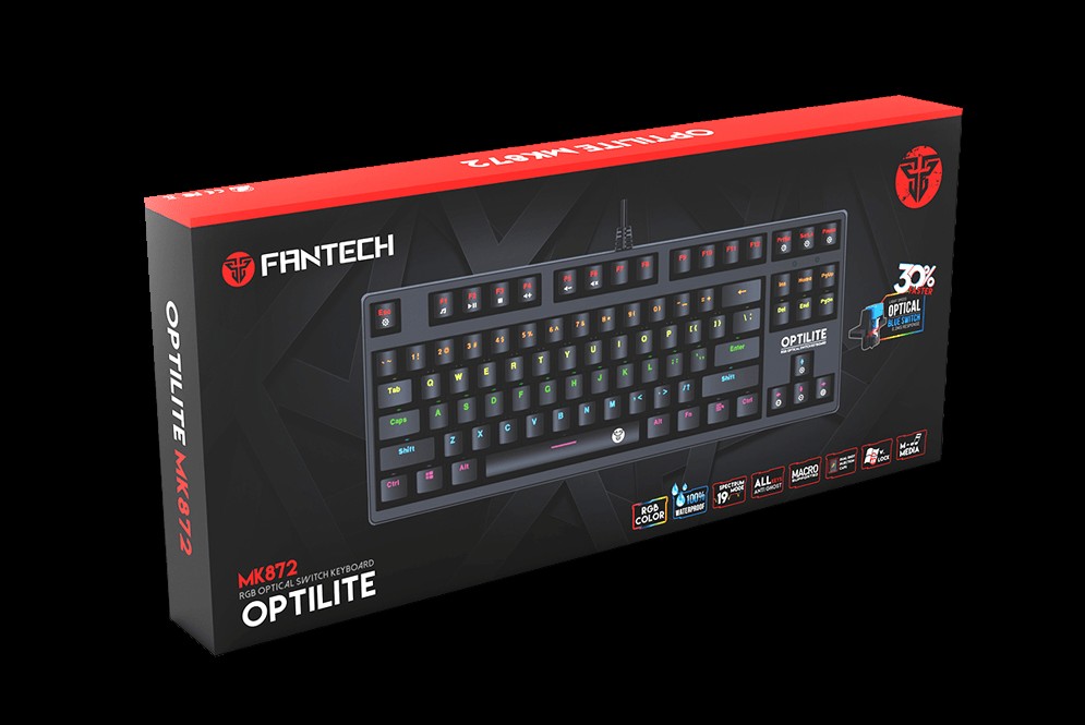 computadoras y laptops - TECLADO GAMING RGB Fantech Mod.MK872 OPTILITE 2