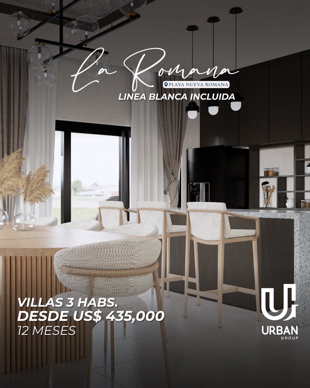 casas vacacionales y villas - Villas de 3 Habitaciones en Playa Nueva Romana 4