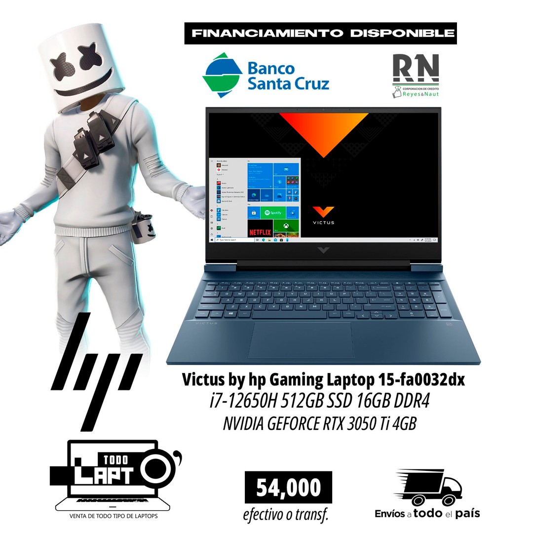 computadoras y laptops - SUPER LAPTOP victus hp gaming 15-fa0032dx i7-12650H 512ssd 16 Ram RTX 3050 Ti 4G