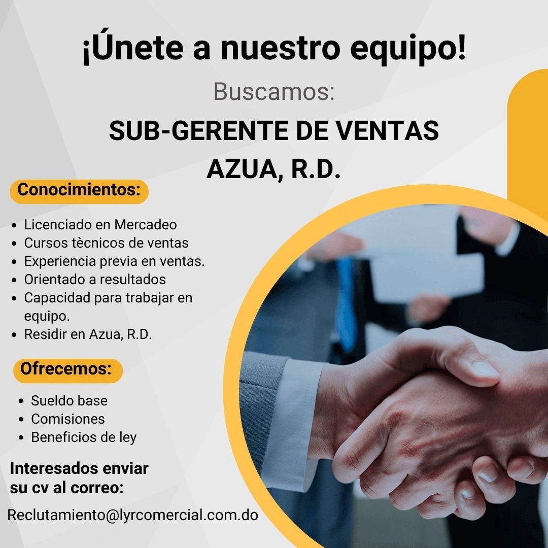 empleos disponibles - Subgerente de Ventas