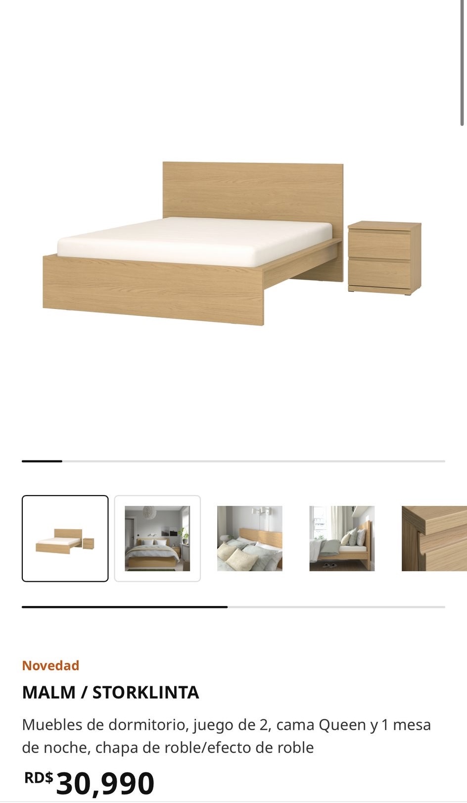 muebles y colchones - Conjunto de Dormitorio MALM/STORKLINTA