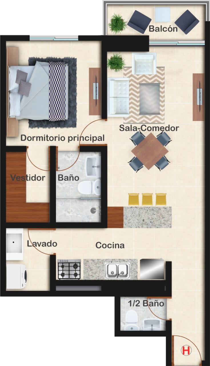 apartamentos - ¡Proyecto Moderno en La Julia 1hab! 4