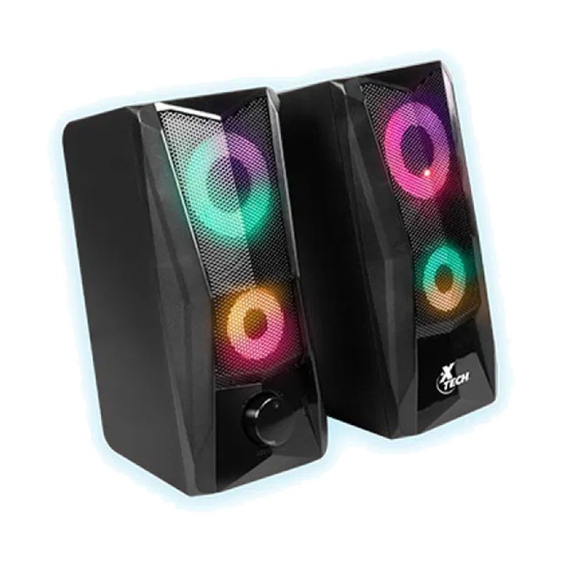 camaras y audio - Bocinas stéreo multimedia de 2.0 canales con luces led