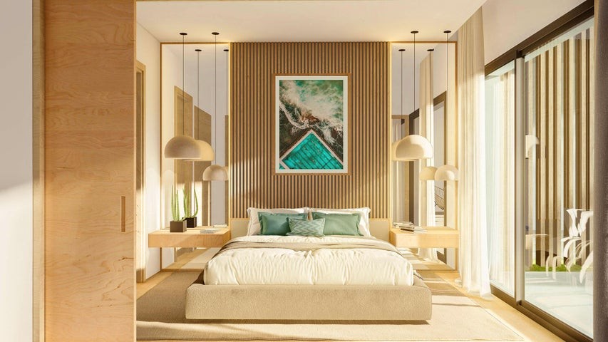 apartamentos - Proyecto en venta Punta Cana #24-153 un dormitorio, balcón, aire acondicionado
 2
