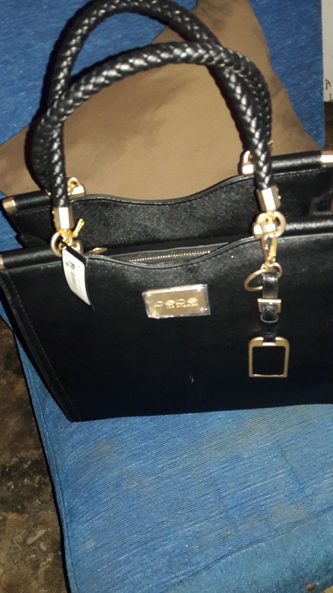 Corotos Cartera negra grande marca bebe