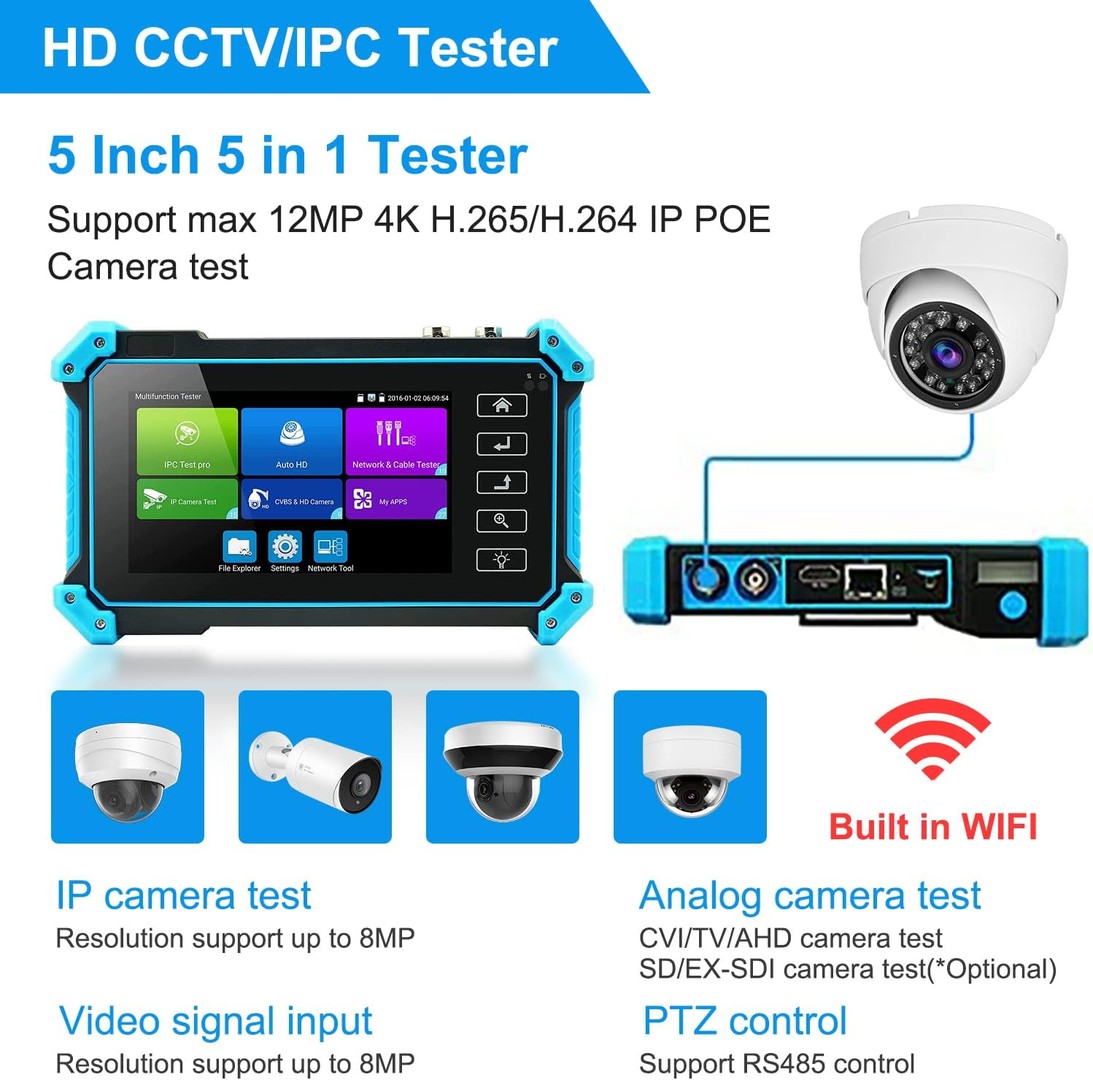 accesorios para electronica - IPC TESTER 8MP 5 en 1 AHD CVI TVI CVBS cámara IP probador monitor IPC-5200 1
