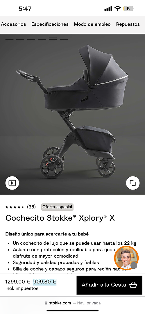 coches y sillas - Coche para bebé Stokke 5