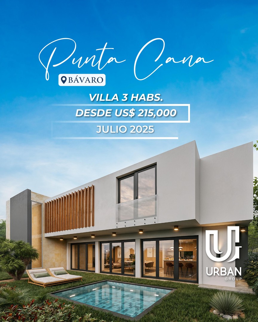 casas vacacionales y villas - Villas de 3 Habitaciones desde US$215,000 en Punta Cana