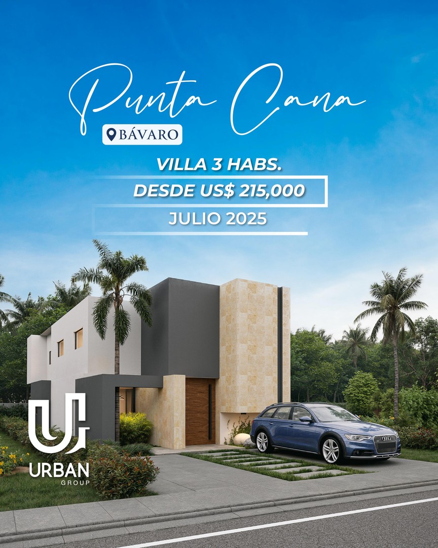 casas vacacionales y villas - Villas de 3 Habitaciones desde US$215,000 en Punta Cana 1