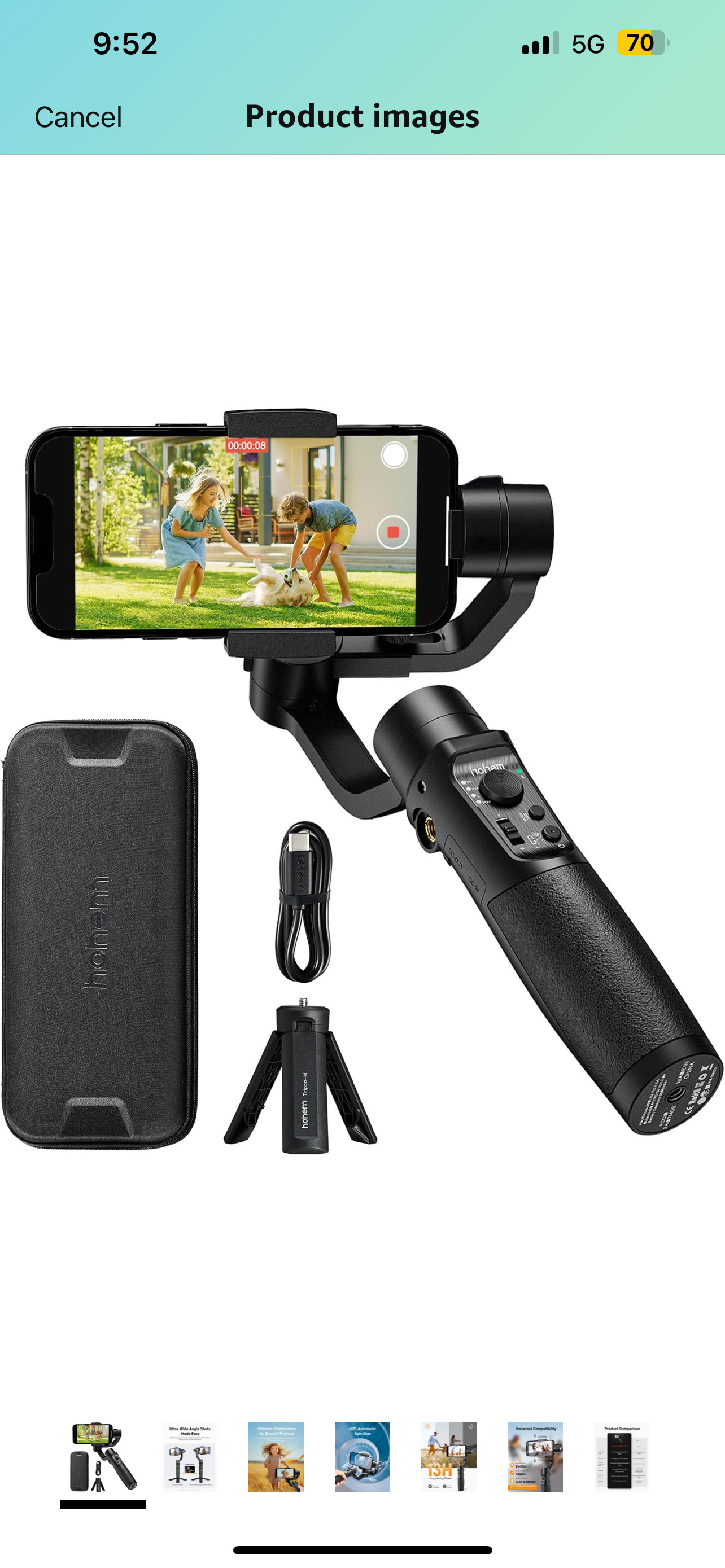 camaras y audio - Hohem iSteadyMobile 
 3-Axis Stabilizing Gimbal for Smartphone User Guide V2.0 0