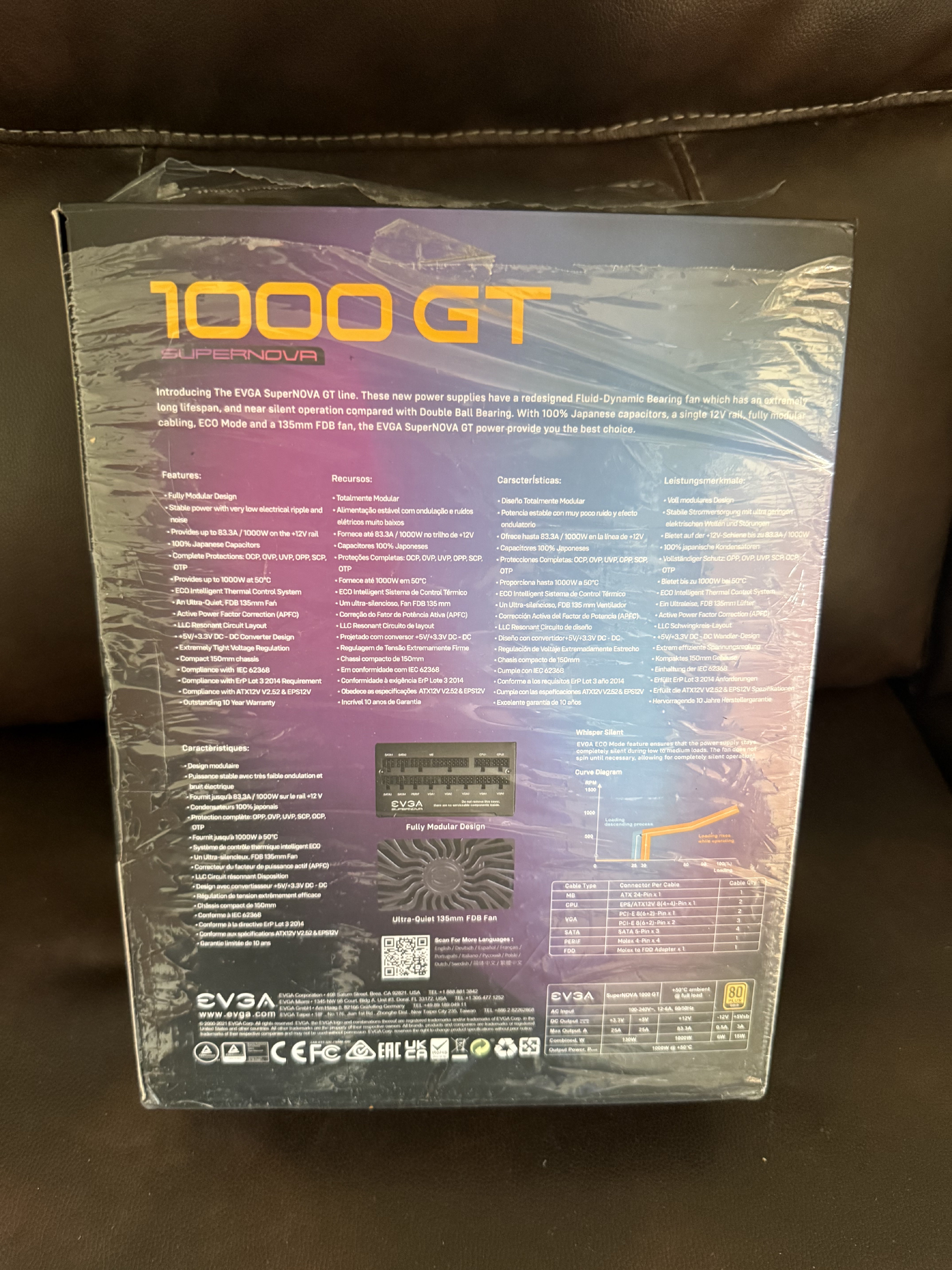 computadoras y laptops - POWER SUPPLY  EVGA SUPERNOVA GT 1000W GOLD (NUEVA) 🇺🇸🇺🇸🇺🇸
 2