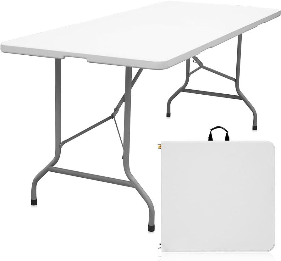 muebles y colchones - Mesa plegable y portátil, mesa blanca plegable, mesa, mesa para picnic.