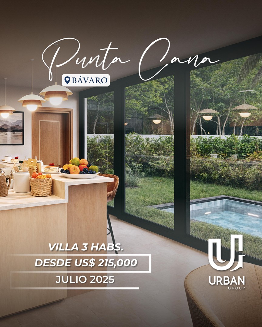 casas vacacionales y villas - Villas de 3 Habitaciones desde US$215,000 en Punta Cana 3