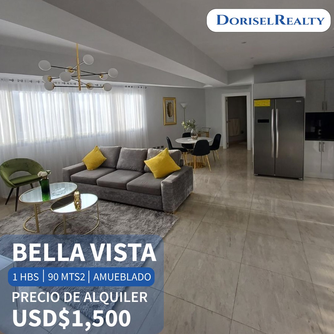 apartamentos - ALQUILER DE APARTAMENTO AMUEBLADO EN BELLA VISTA SUR