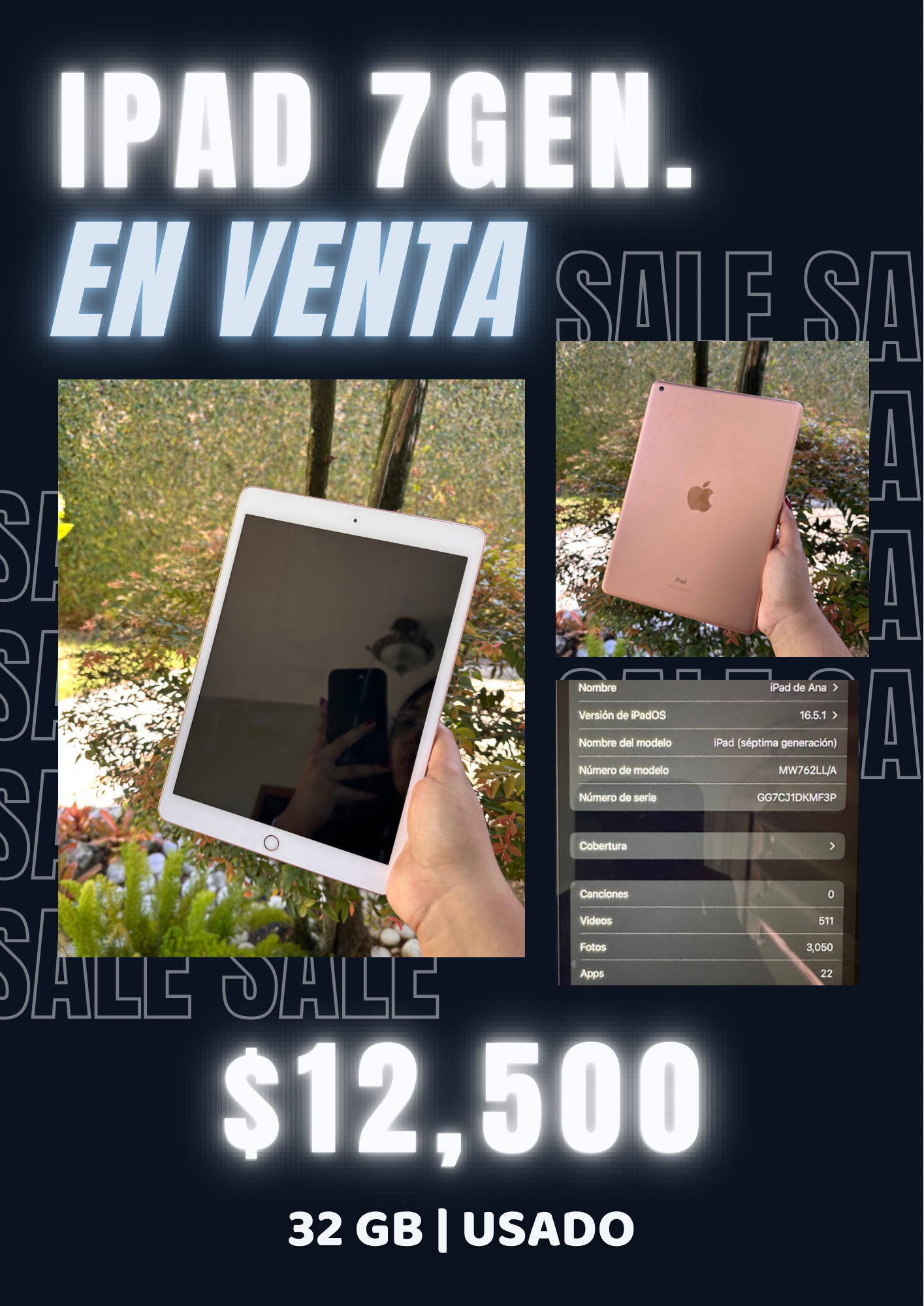 celulares y tabletas - ipad 7th generación Rose Gold - 32 GB 2