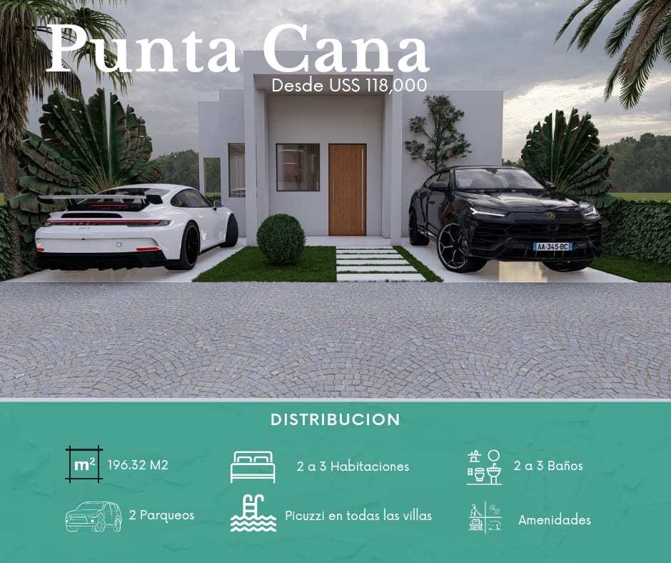 casas vacacionales y villas - Ventas de casas en punta cana con picuzzi incluido precios desde 118,000 USD 