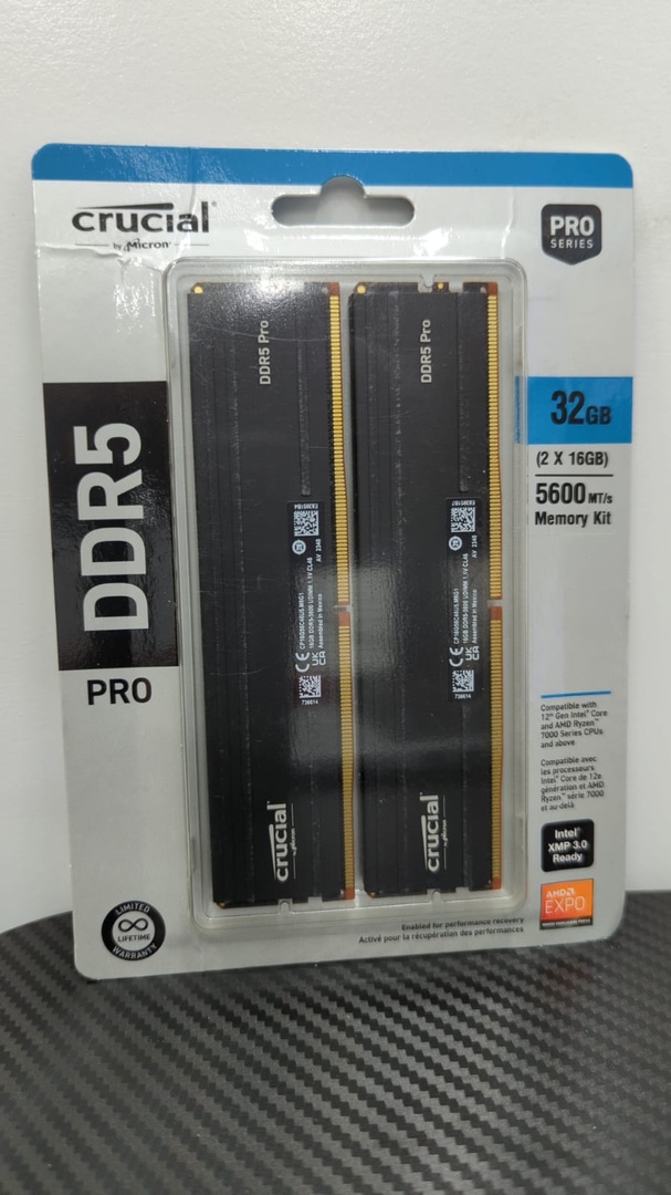 computadoras y laptops - RAM Crucial Pro 32GB Kit (2x16GB) DDR5 5600Mhz
