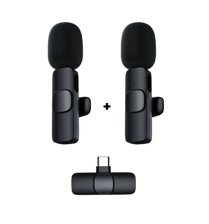 camaras y audio - Microfono de solapa inalambrico para iPhone doble, ideal para entrevista 0