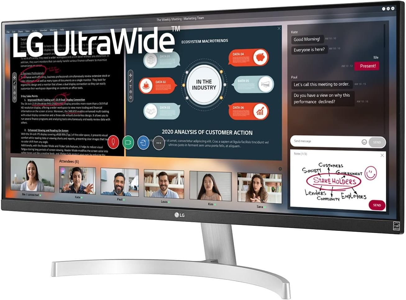 computadoras y laptops - Monitor LG UltraWide 29 Pulg Full HD IPS 29WN600-W HDR10  FreeSync 2