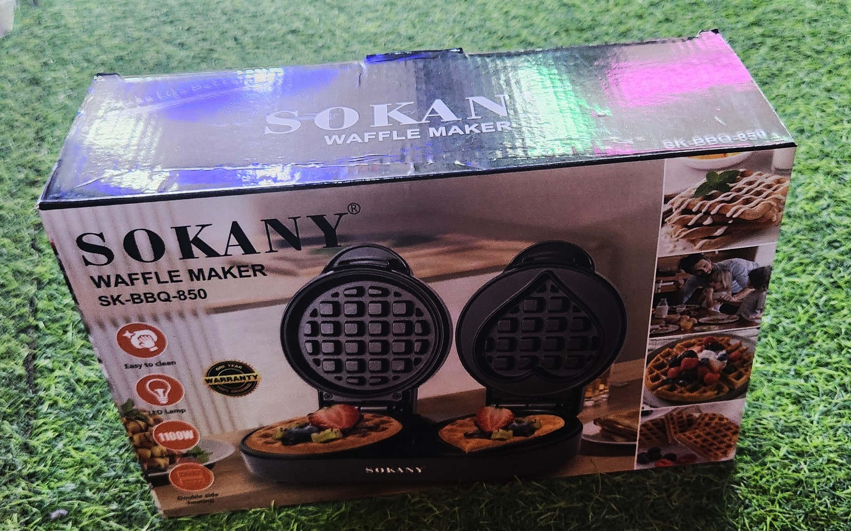 cocina - Waflera doble sokany SK-BBQ-850, gofrera, cocina. 