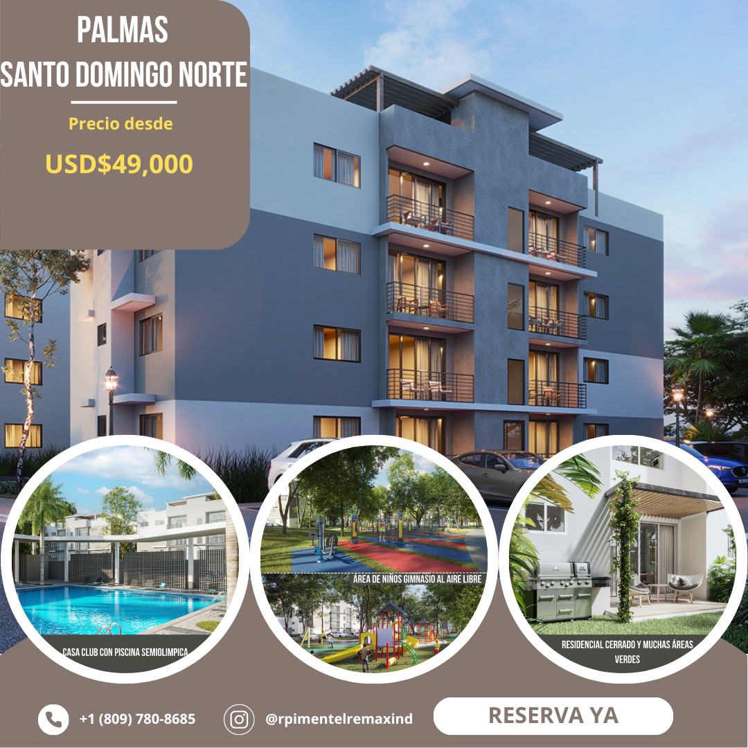 apartamentos - NUEVO Proyecto Palmas de Santo Domingo Norte