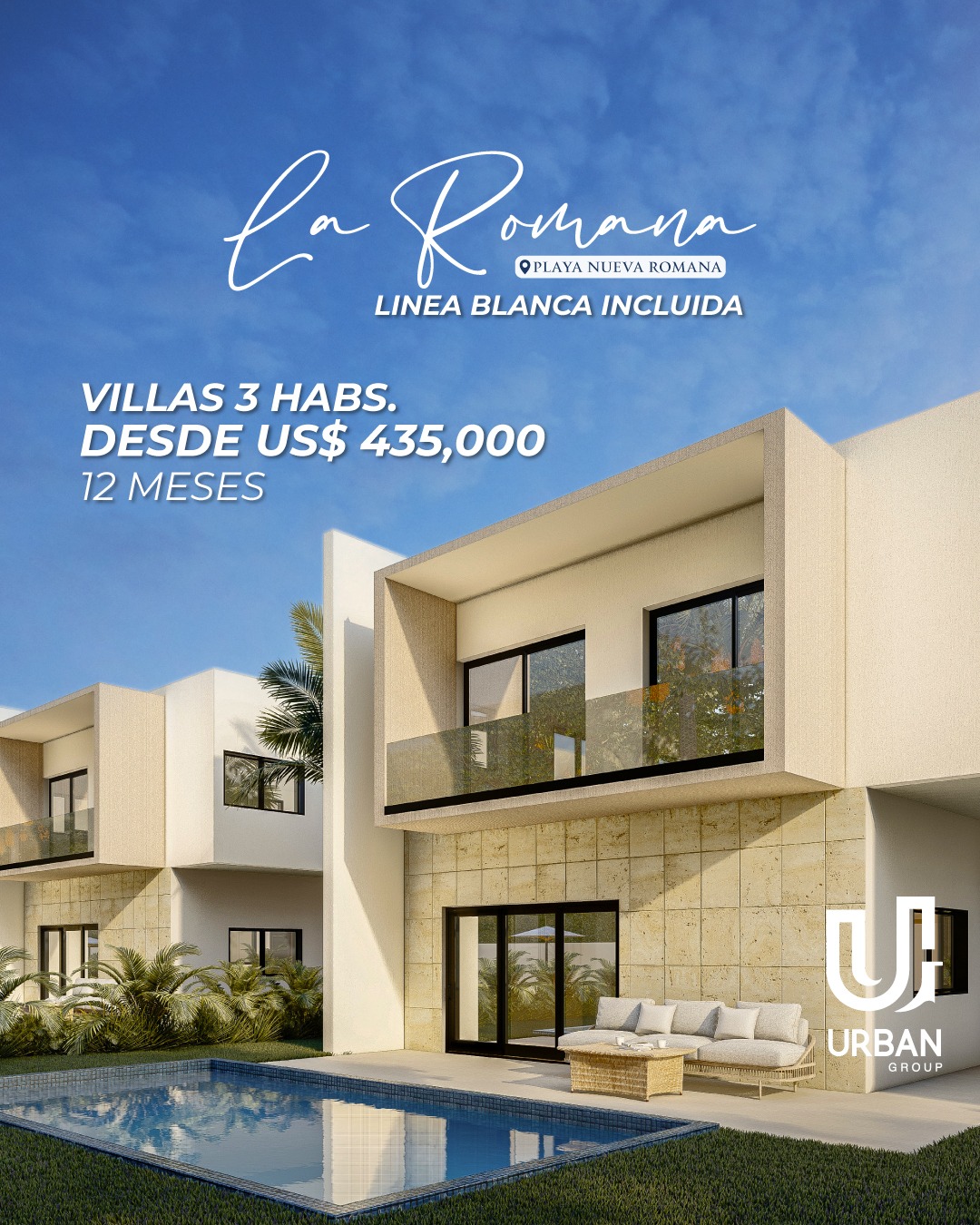 casas vacacionales y villas - Villas de 3 Habitaciones en Playa Nueva Romana