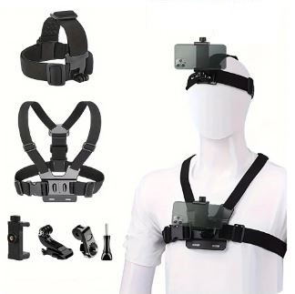 deportes - Kit de Pechera y Sujetador para Celulares, Camaras Deportivas y Gopro 0