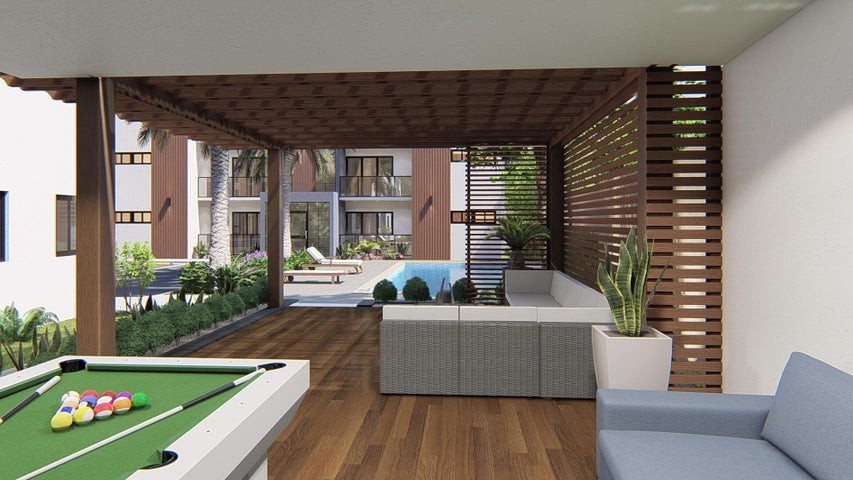 apartamentos - Proyecto en venta Punta Cana #23-1383 un dormitorio, piscina, jardín, parque.
 1