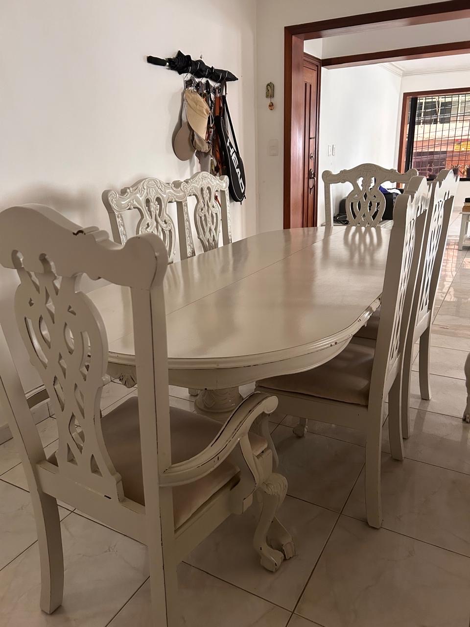 muebles y colchones - mesa de comedor de 6 puestos  1