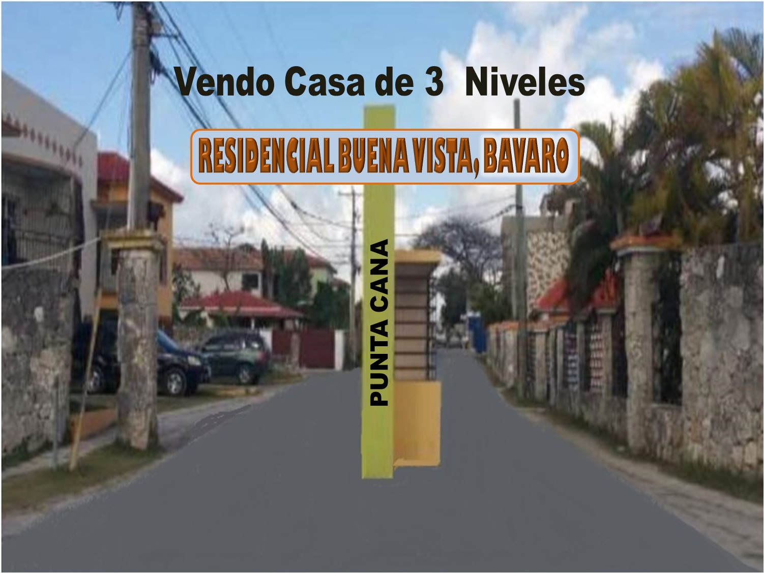 casas vacacionales y villas - CASA 3 NIVELES AMUEBLADA,  EN BAVARO, RES. BUENA VISTA, OPORTUNIDAD 1