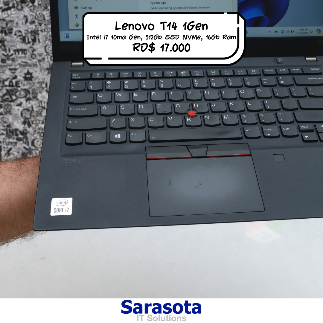 computadoras y laptops - Lenovo ThinkPad T14s 1Gen i7, 512Gb, 16Gb RAM, W11 3