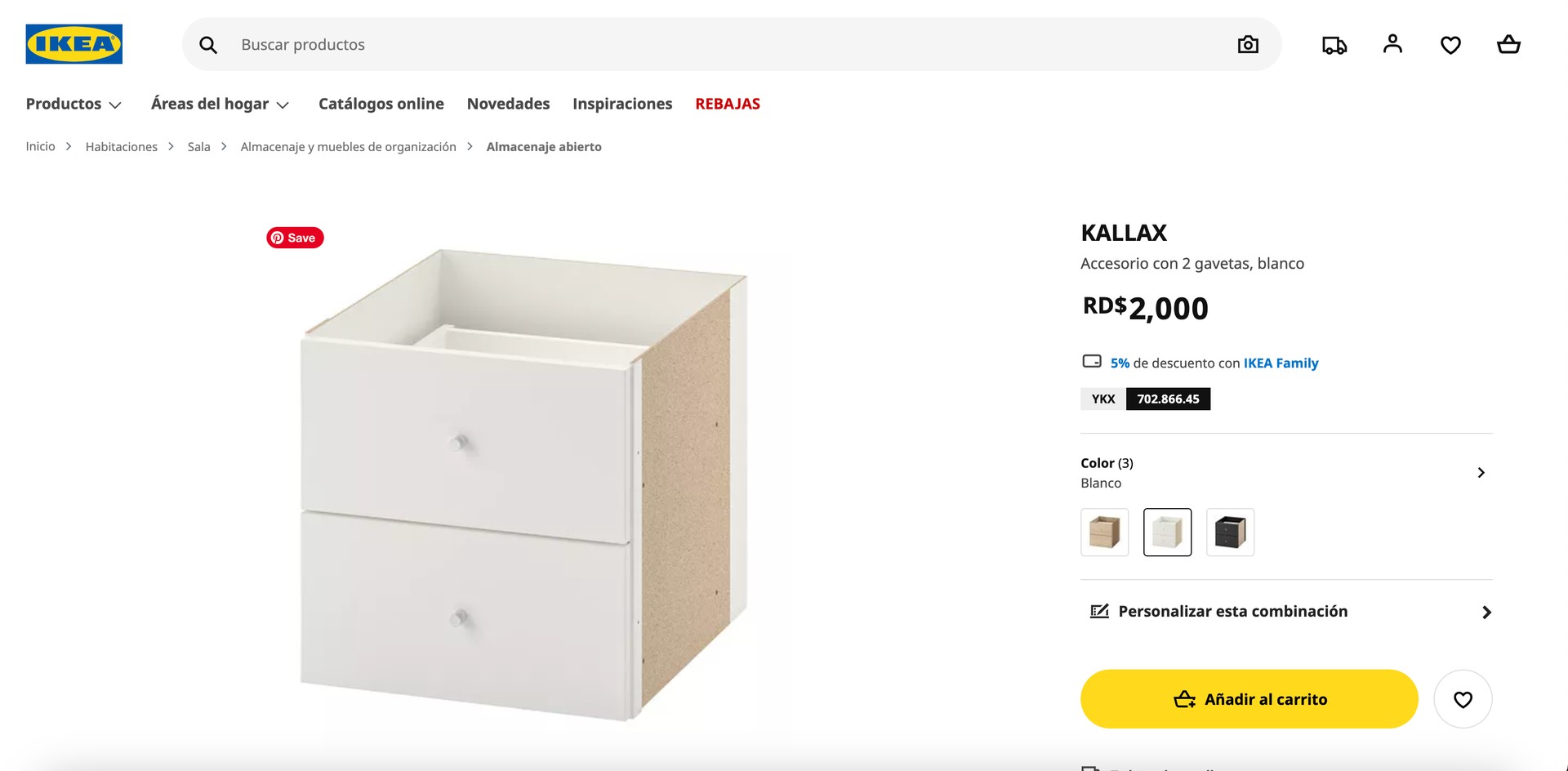 muebles y colchones - Gavetero Ikea Kallax con 4 gavetas adicionales. POCO USO 5