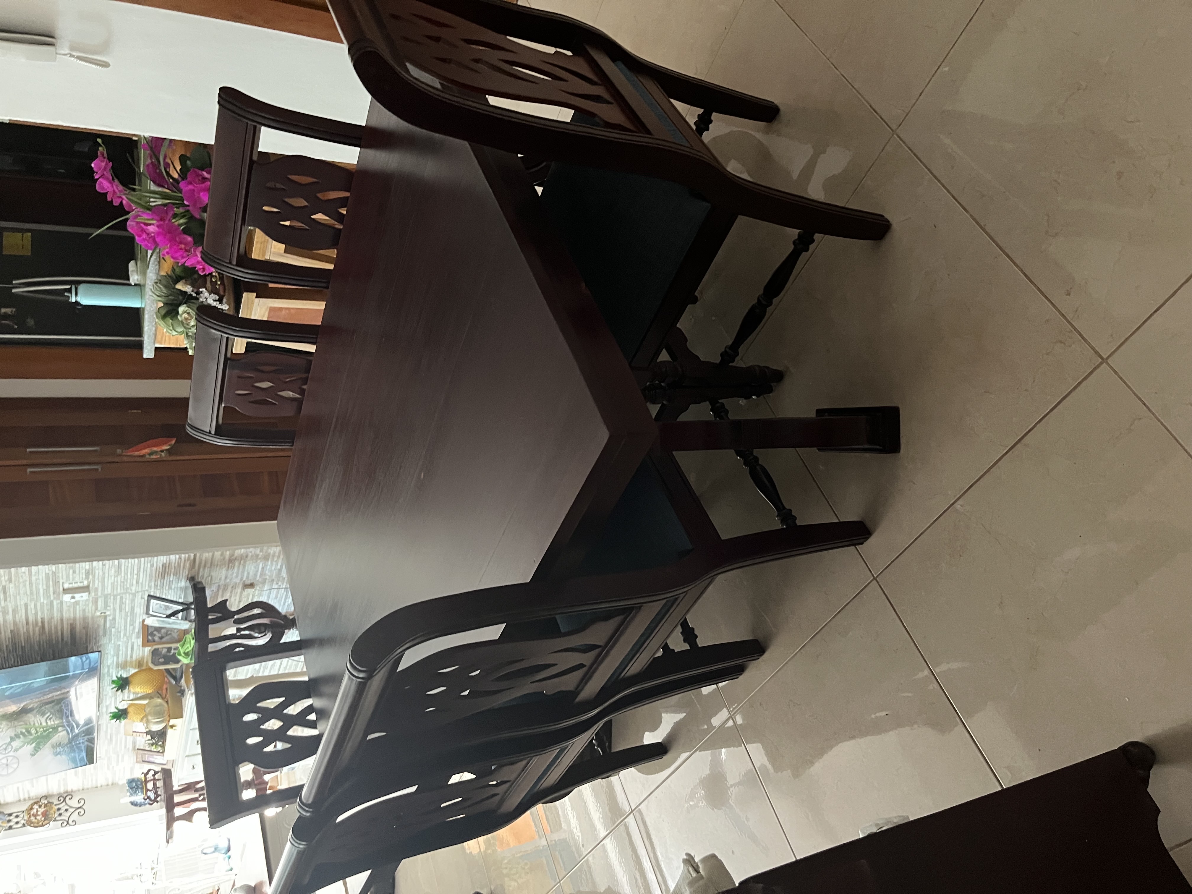 muebles y colchones - Venta juego comedor de caoba de 6 siilas importado 2