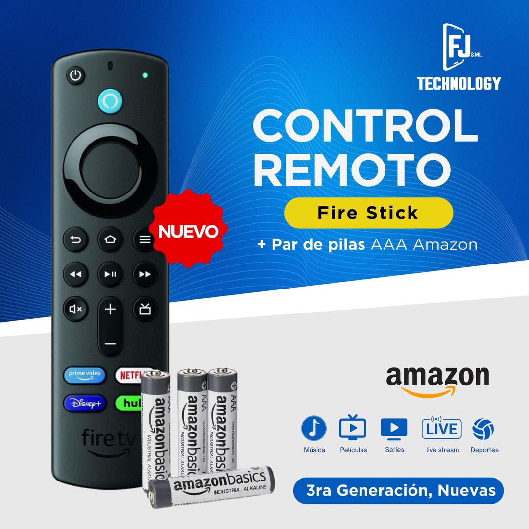 tv - CONTROL REMOTO 2DA Y 3RA GENERACIÓN PARA AMAZON FIRE STICK NUEVOS Y PILAS AAA