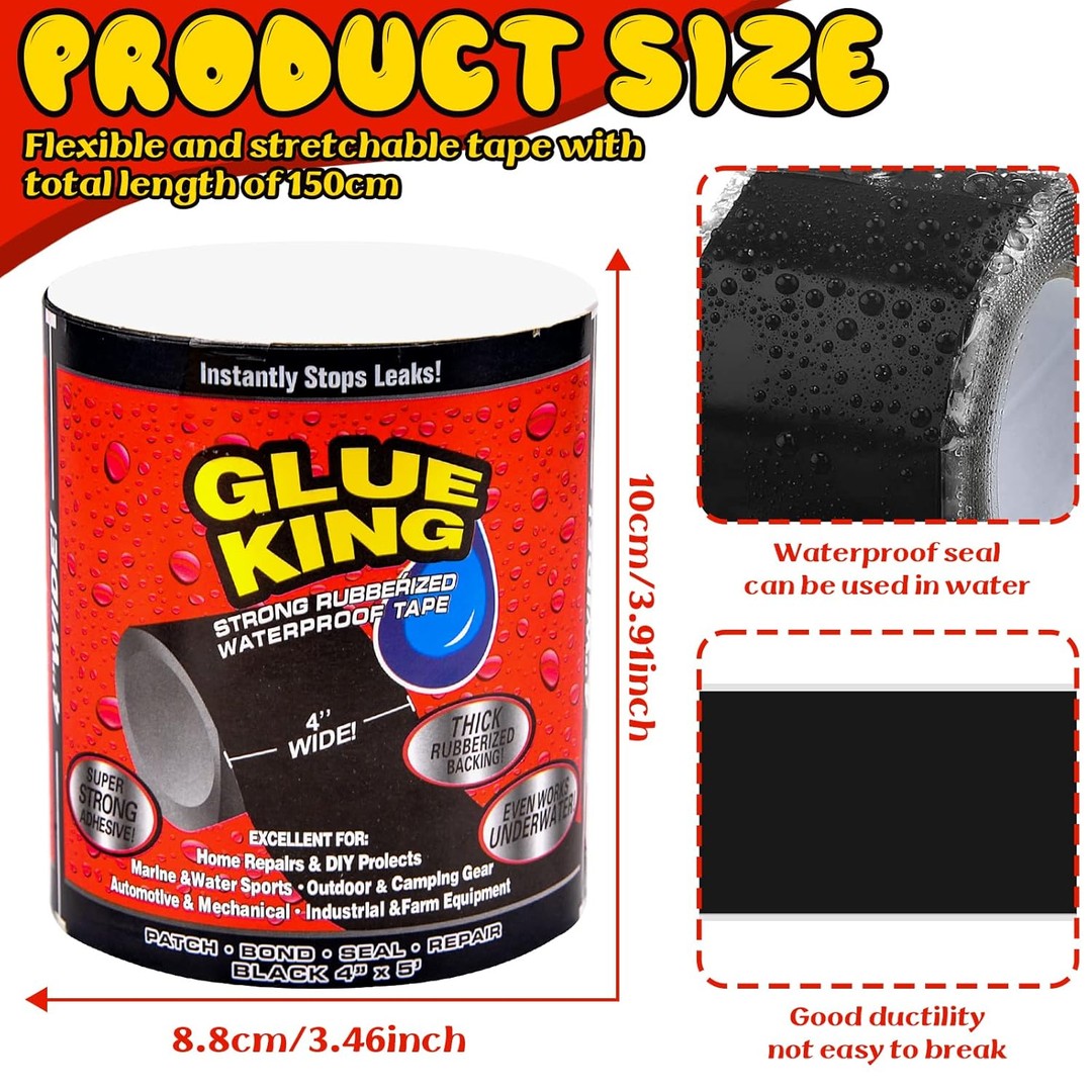 herramientas, jardines y exterior - CINTA PARA TAPAR GOTERAS GLUE KING 4" 2