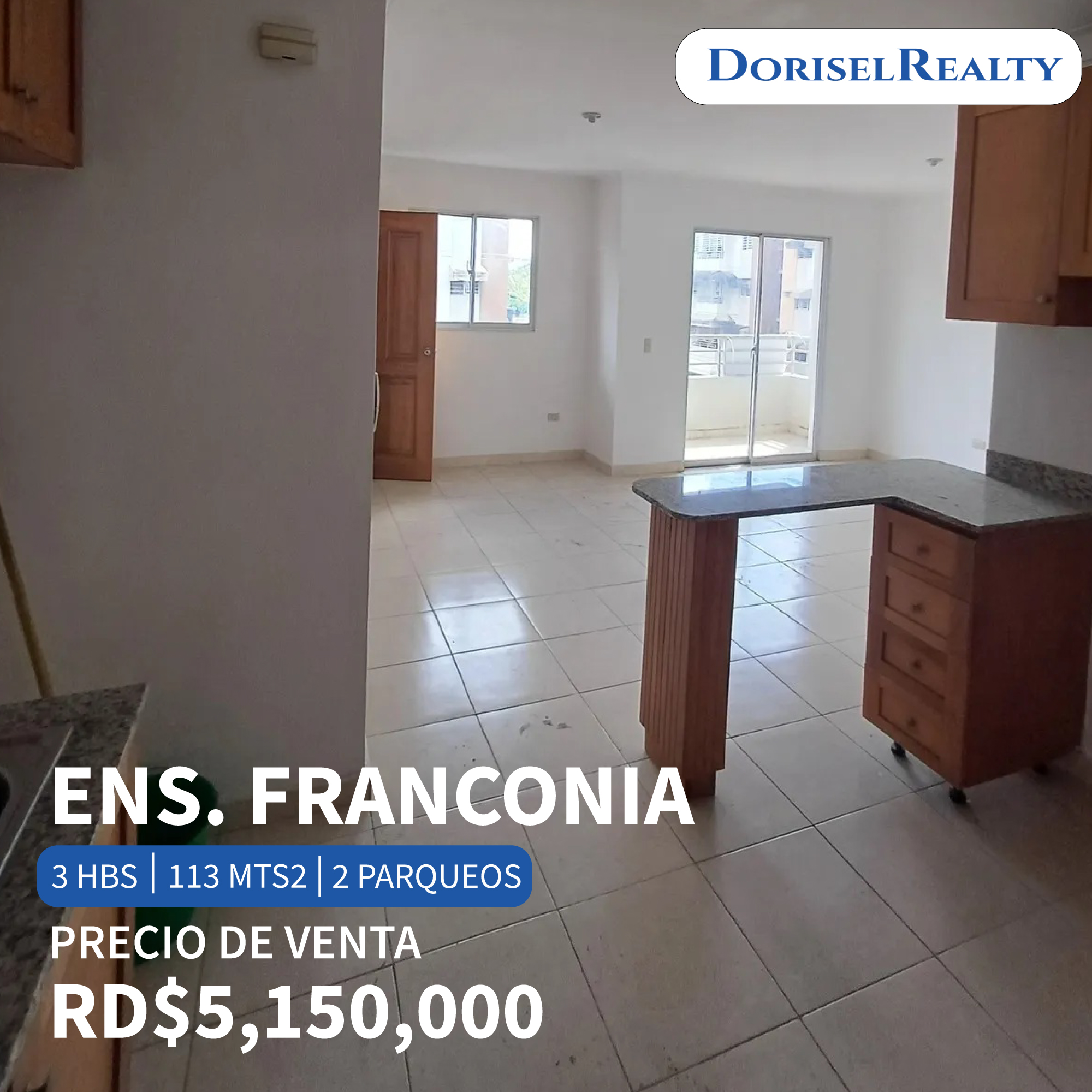 apartamentos - VENTA DE APARTAMENTO EN SECTOR ENS. FRANCONIA