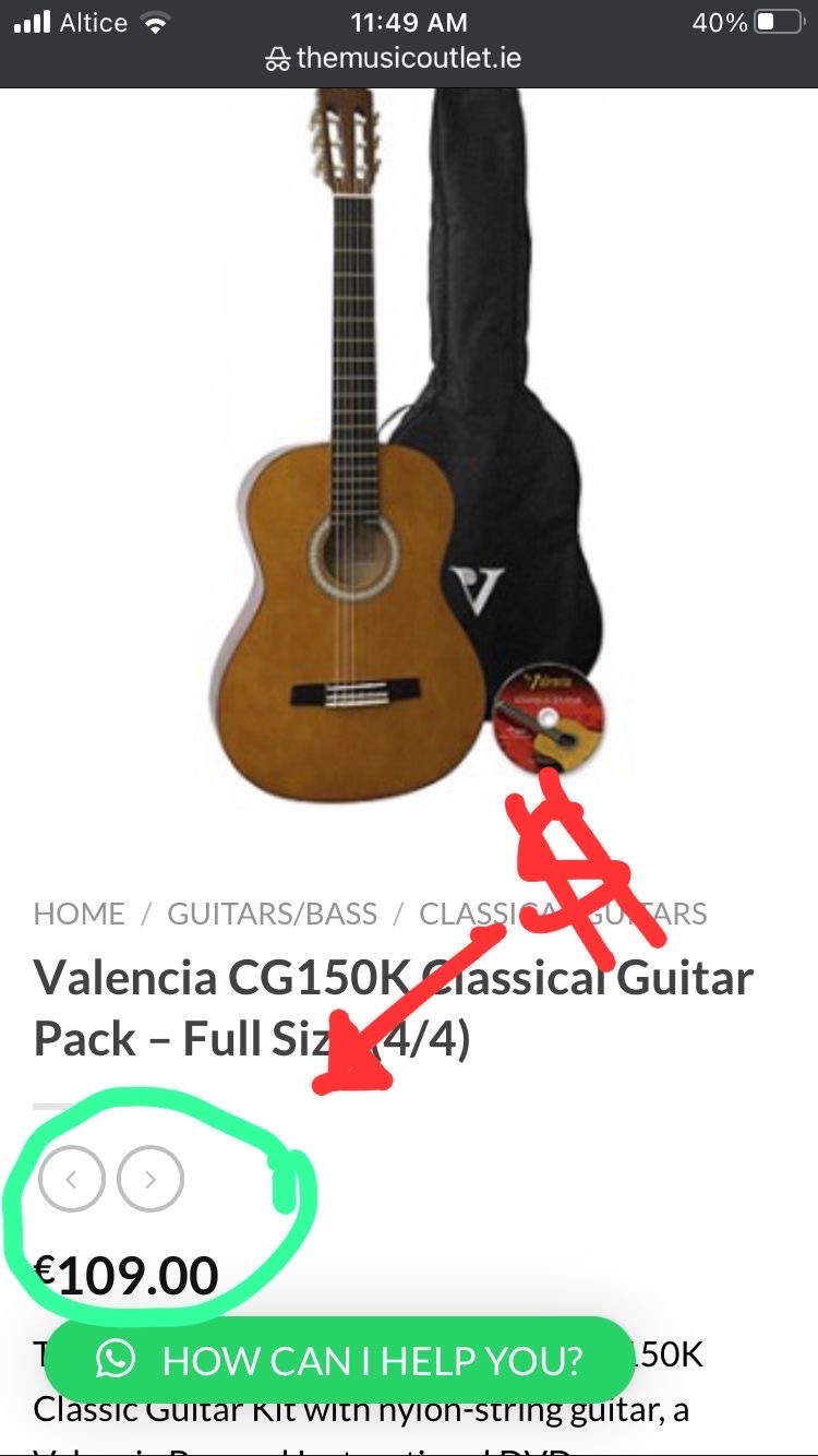 instrumentos musicales - vendo guitarra acústica marca “valencia CG 150k” precio 5,000 pesos 6