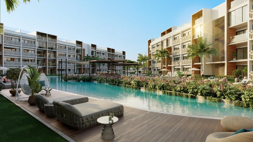 apartamentos - Proyecto en venta Punta Cana  #24-1706 un dormitorio, balcón, terraza, vista.
 9