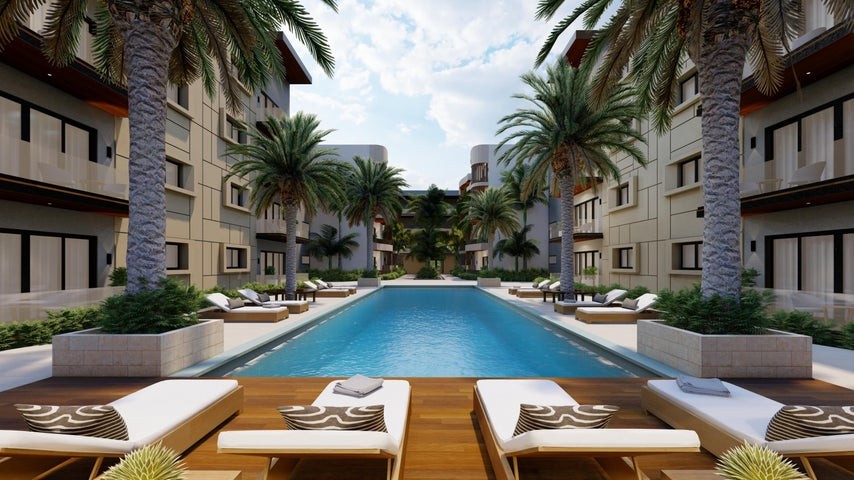apartamentos - Proyecto en venta Punta Cana #23-1411 un dormitorio, balcón, piscina.
 4