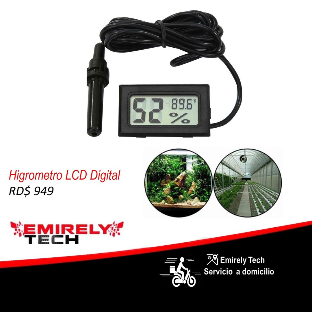 equipos profesionales - Termometro LCD digital Higrometro Sonda Temperatura Humedad