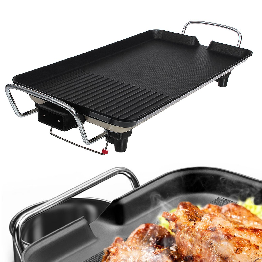 electrodomesticos - PLANCHA Parrilla eléctrica para bbq de interior, sin humo, grill parrillera 1