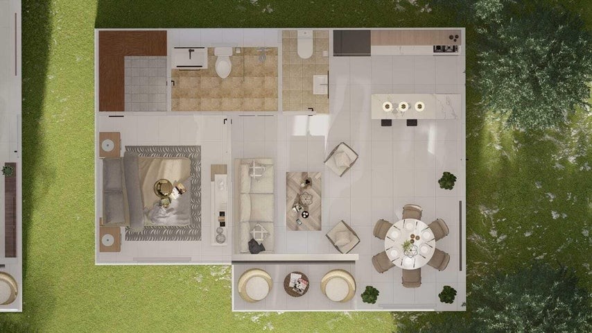apartamentos - Proyecto en venta Punta Cana #24-1465 un dormitorio, 1.5 baños, piscina, balcón. 8