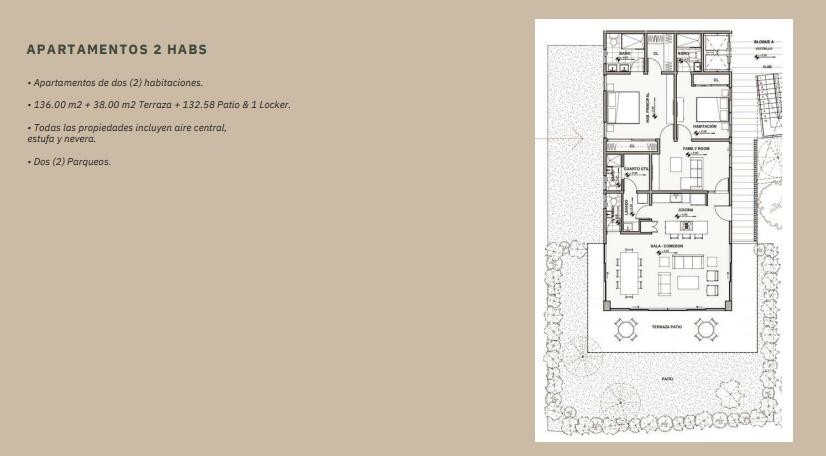 apartamentos - Proyecto en venta Punta Cana #24-75 dos dormitorios, amplias áreas sociales.
 4