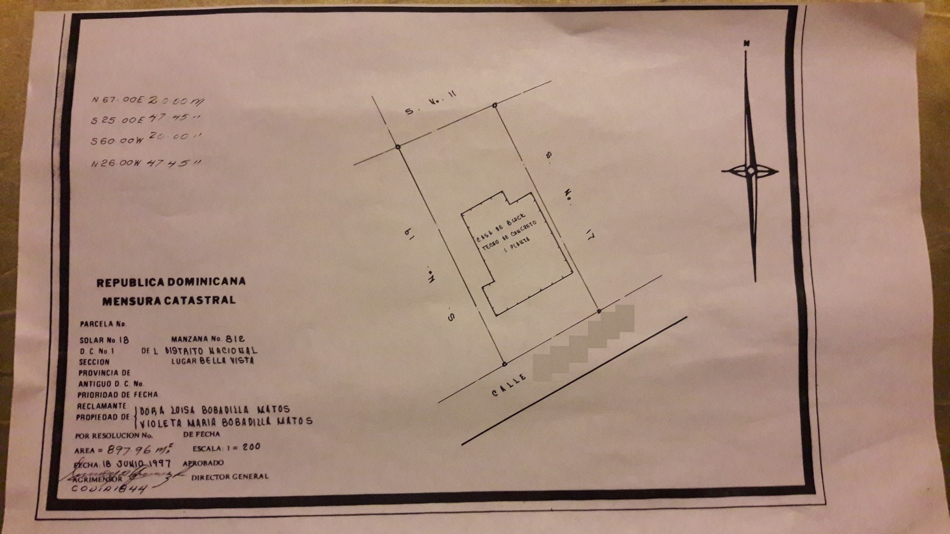 solares y terrenos - Solar En Bella Vista de 897 metros Comercial o Residencial en Av.  princiapal 0