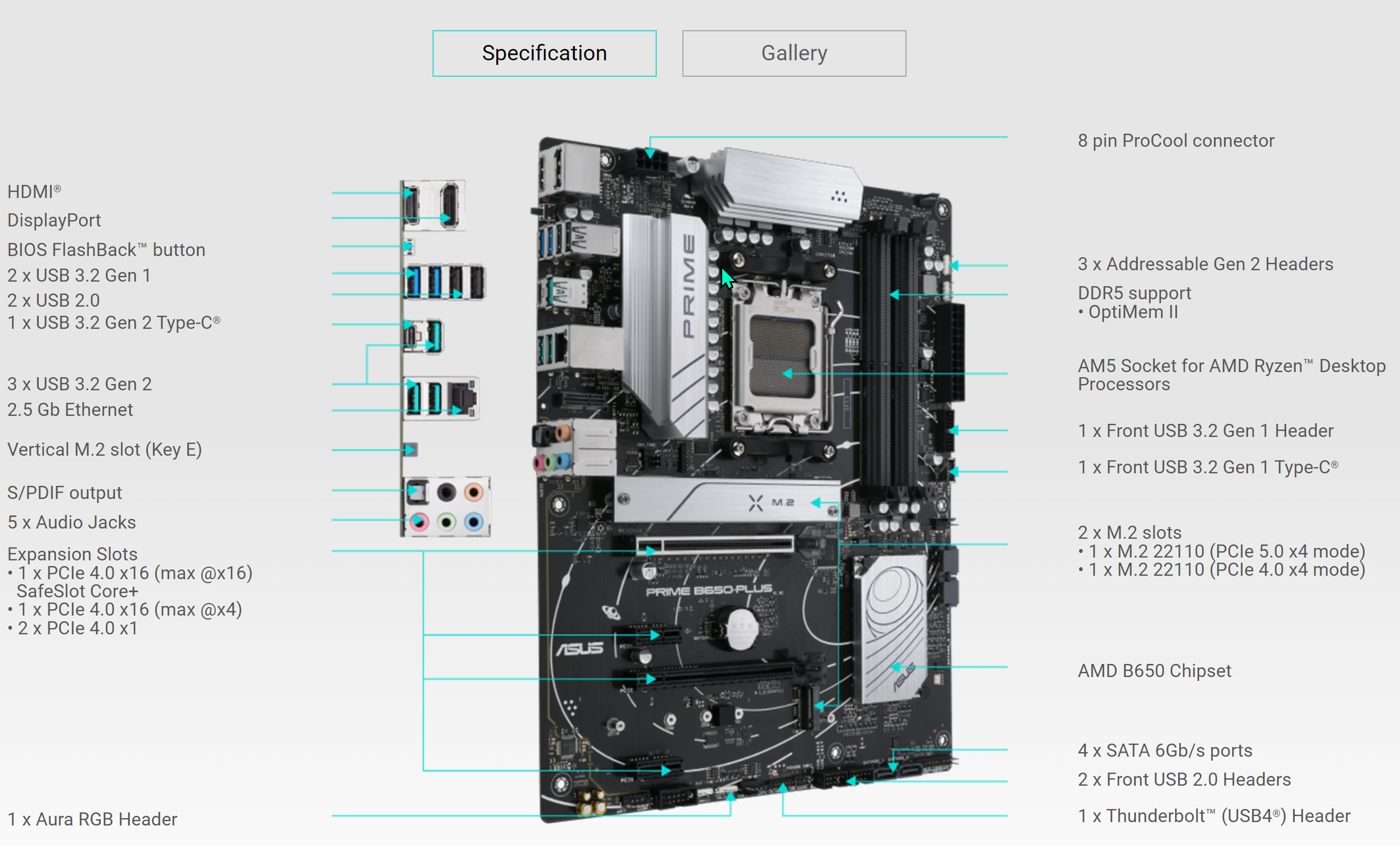 computadoras y laptops - Motherboard ASUS PRIME B650-PLUS AMD-AM5 1