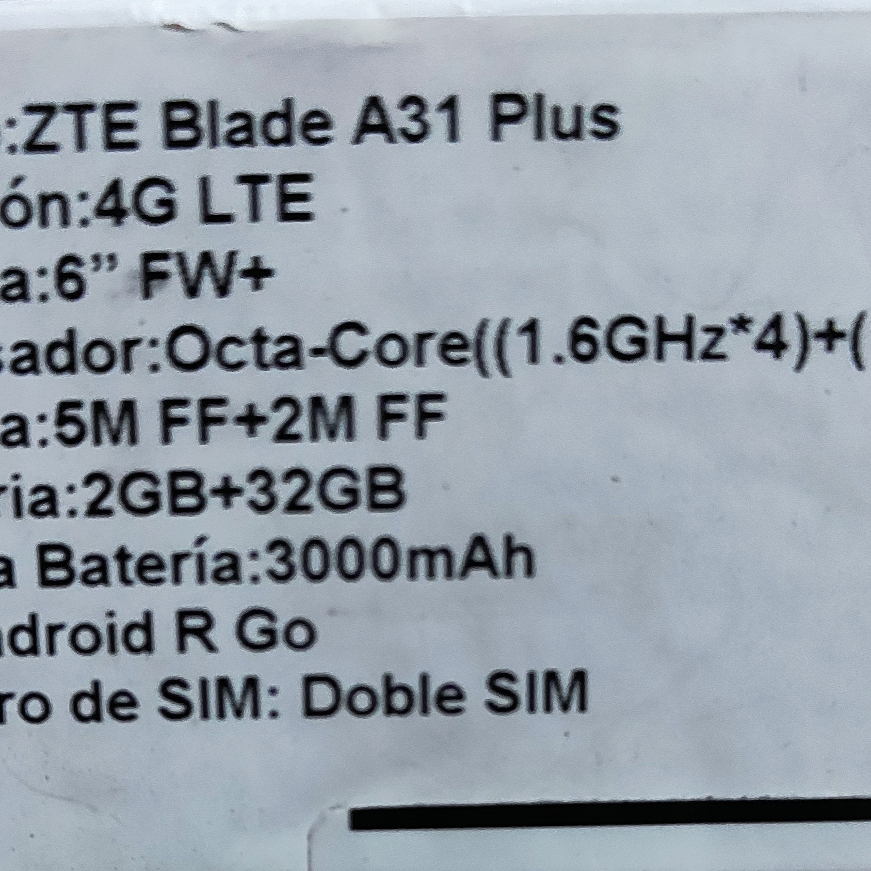 celulares y tabletas - vendo un celular ZTE Blade A31 plus 