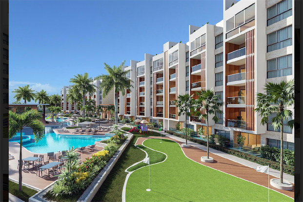 apartamentos - Venta de apartamentos en cap cana con piscina vista gold  residences 7