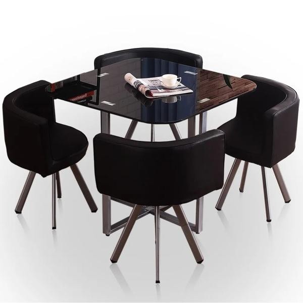 muebles y colchones - Juego de comedor, sala, silla, mueble, mesa de vidrio, cocina.
(negro) 1